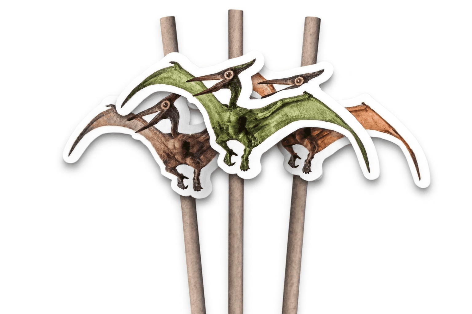 Lot de 6 pailles Dinosaure