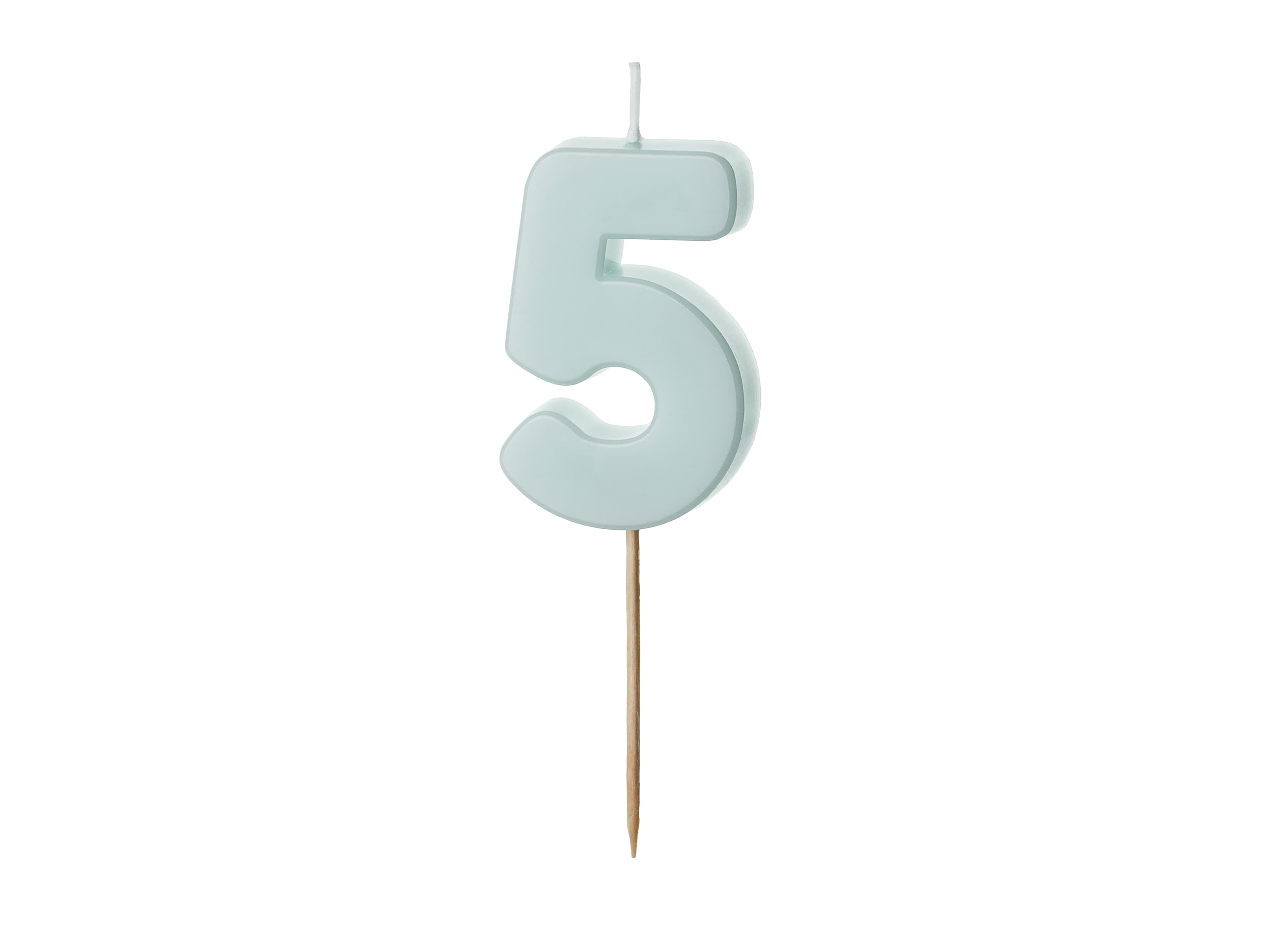 Bougie chiffre bleu clair 5