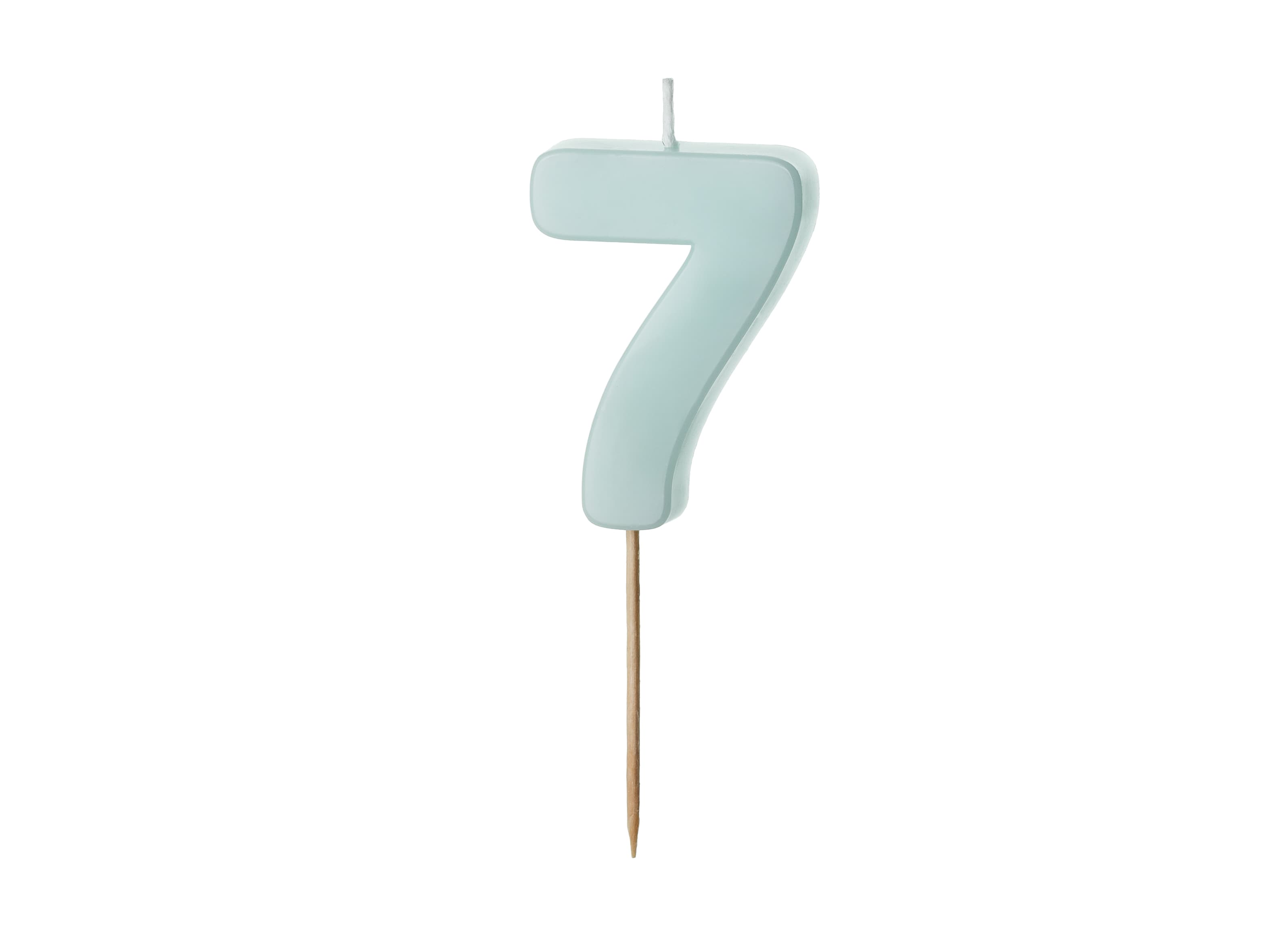 Bougie chiffre bleu clair 7