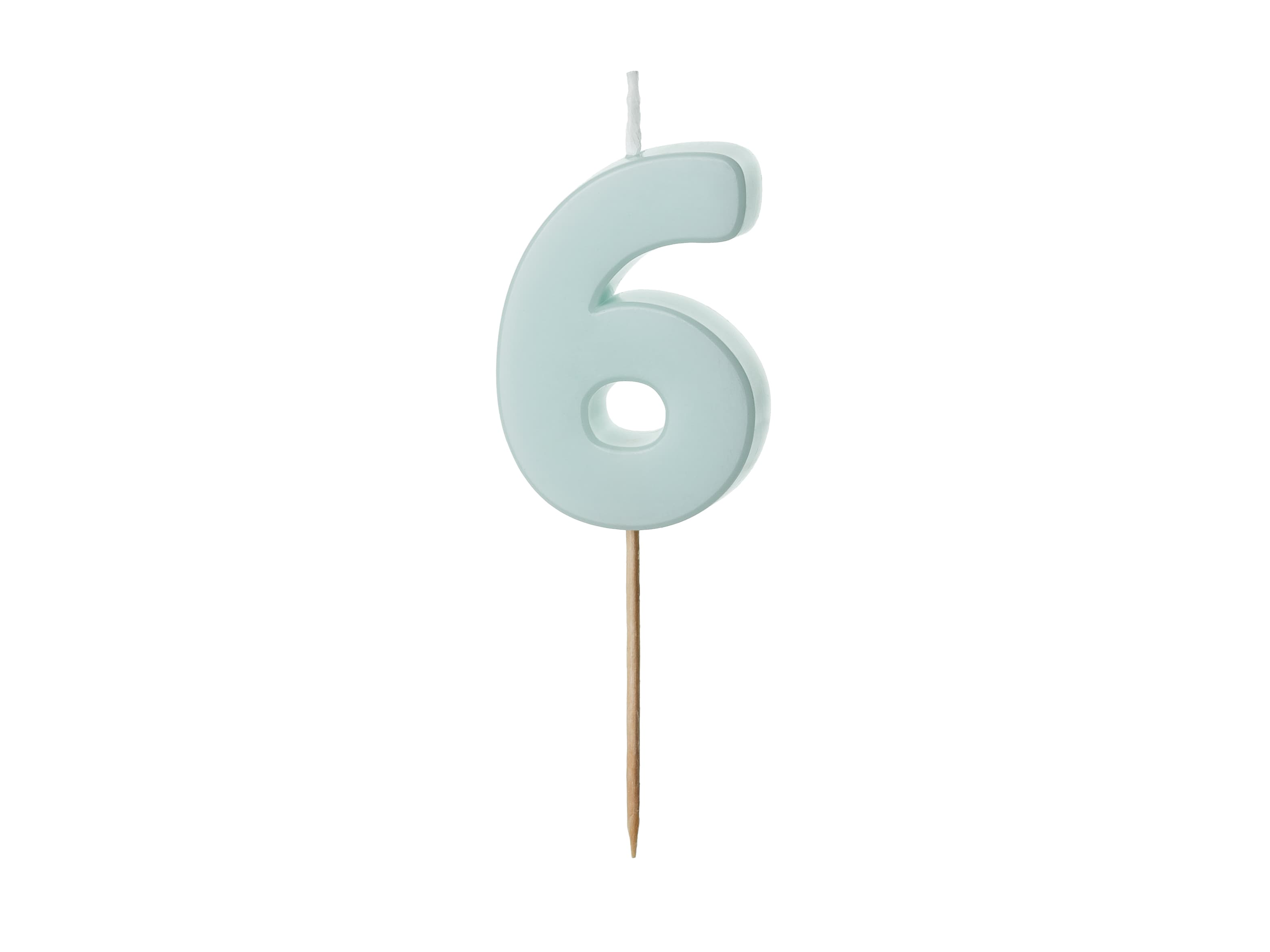 Bougie chiffre bleu clair 6