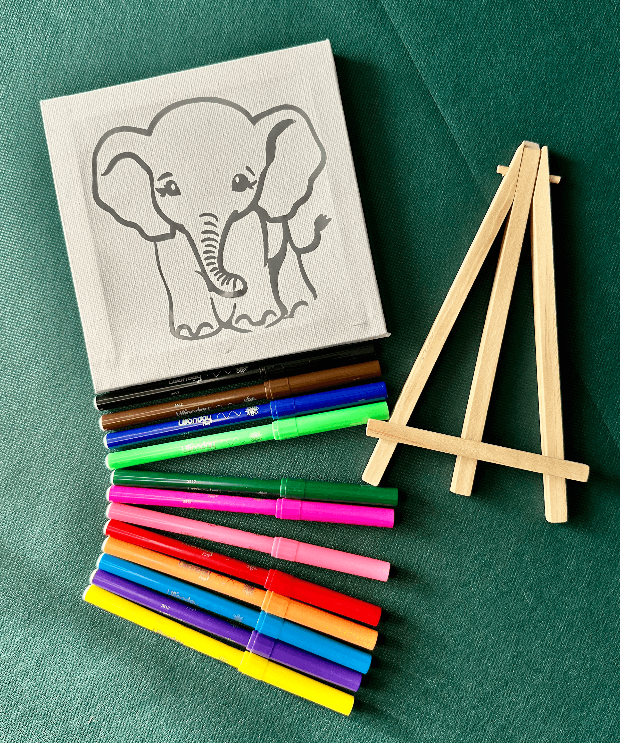 DIY tableau jungle à colorier Activité manuelle enfant tarif de base pour 3