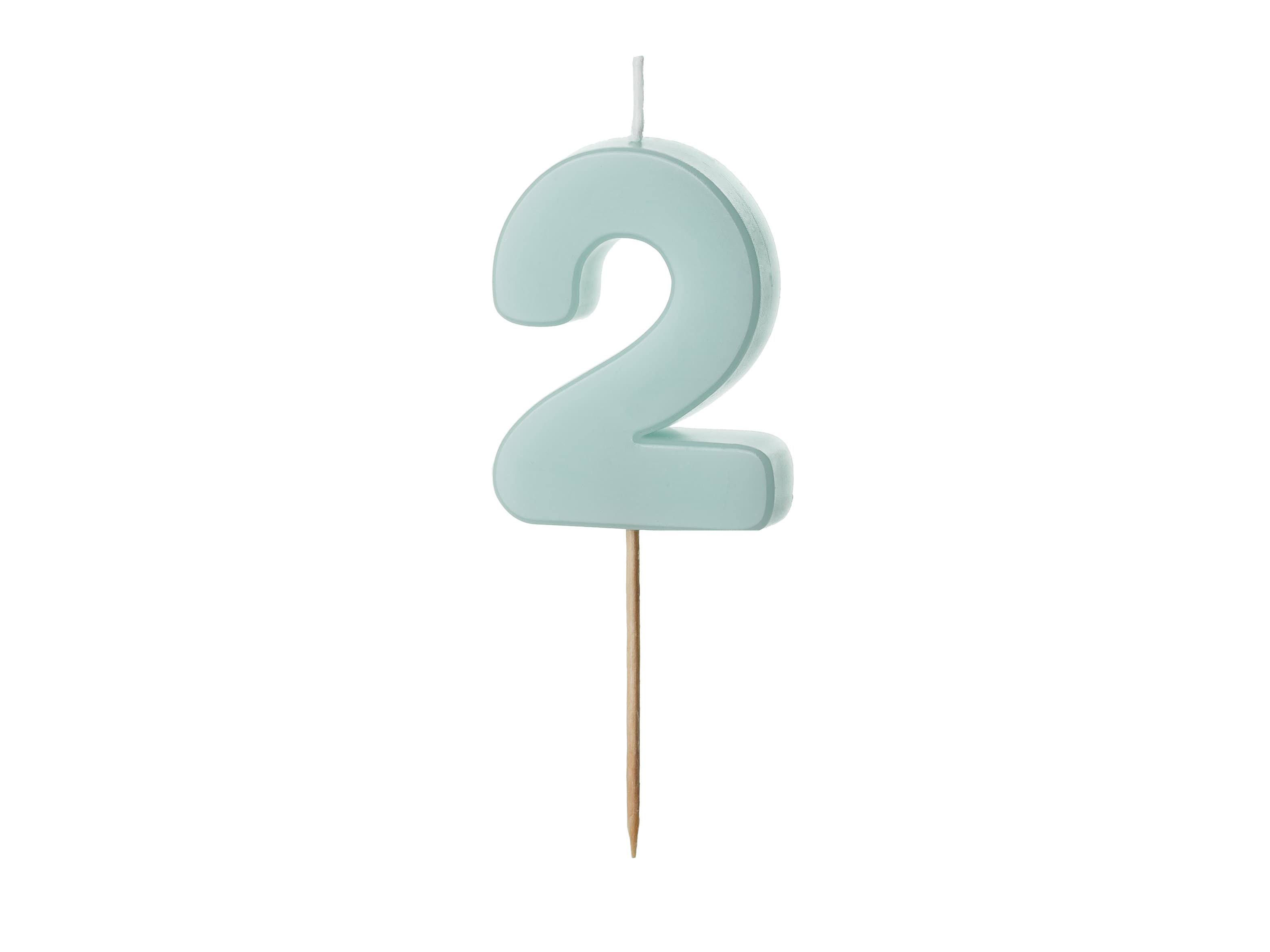 Bougie chiffre bleu clair 2