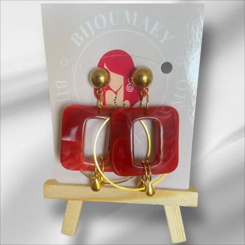 Boucles d'Oreilles Résine "Mia" - Style BohÚme Chic Artisanal