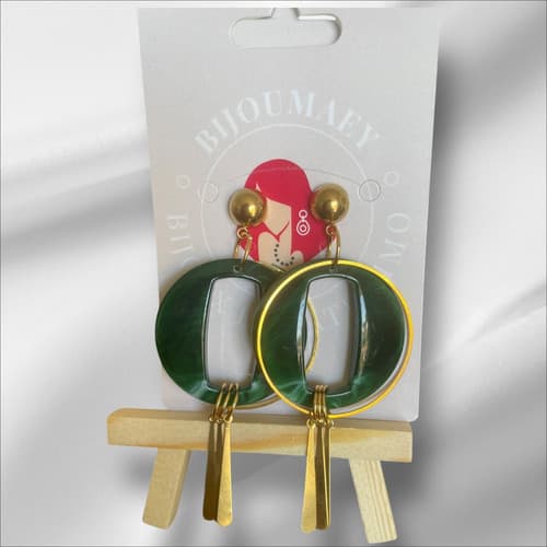 Boucles d'Oreilles Résine "Délia" - Créations Artisanales Uniques