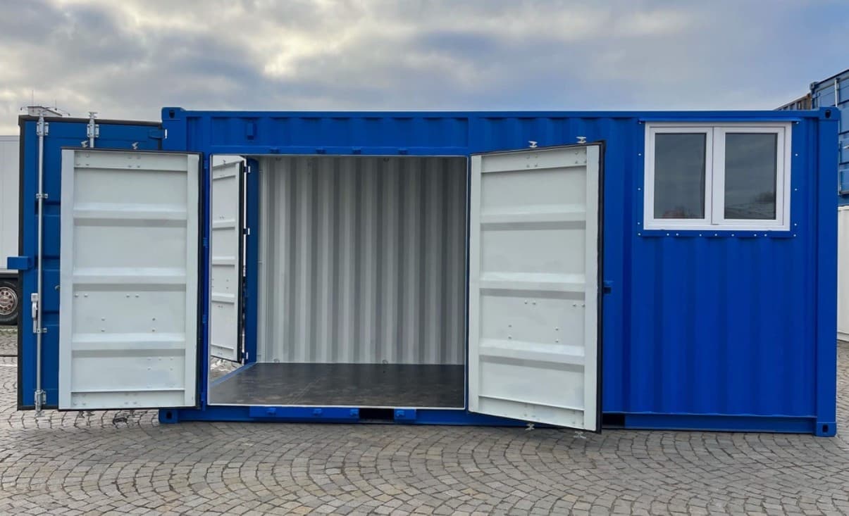 Conteneur Maritime 20′ High Cube Modifié – Accès Latéral et Fenêtre