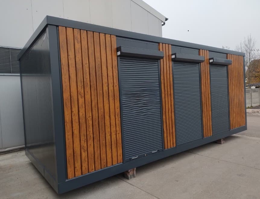 Conteneur de Bureau 21 mÂČ avec WC et Kitchenette â Module Commercial 7 Ă 3 m