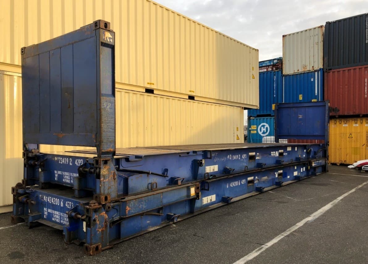 Conteneur maritime 40′ Flat Rack CW d’occasion