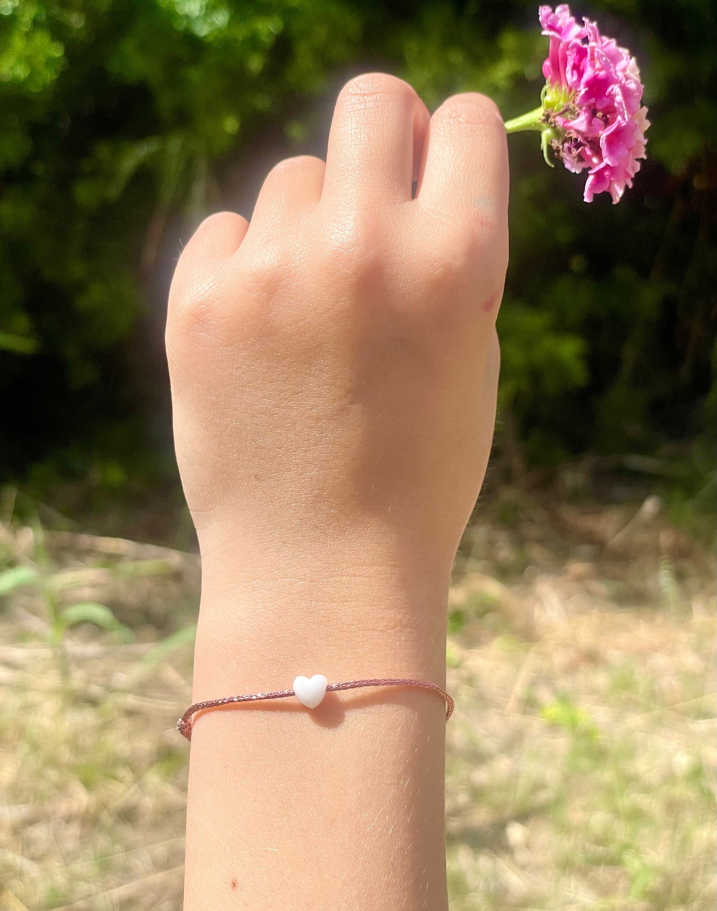 Cordon coeur corail enfant