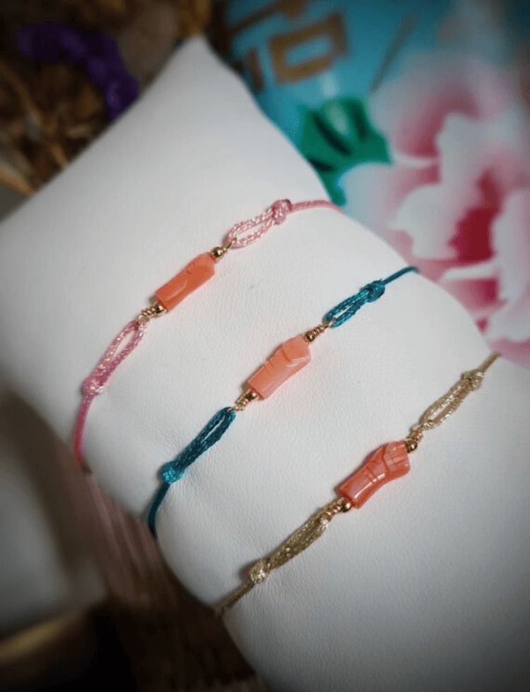 Cordon Enfant A Manu corail rose