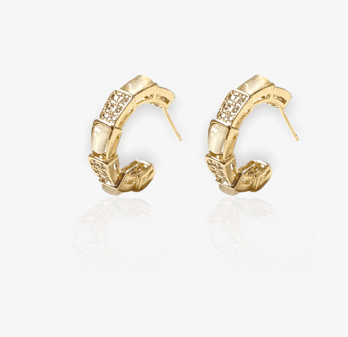 Boucles d'oreilles Héméra, pierres de naissance blanche