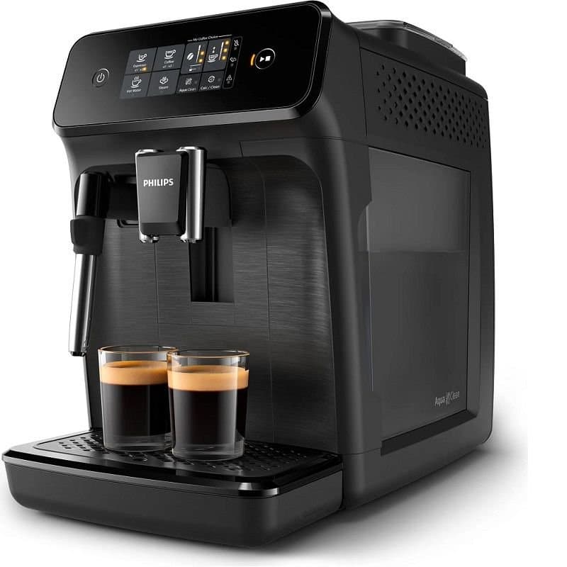 Philips Kaffeevollautomat 1200 Series, 2 Kaffeespezialitäten, Schwarz (EP1220/00)
