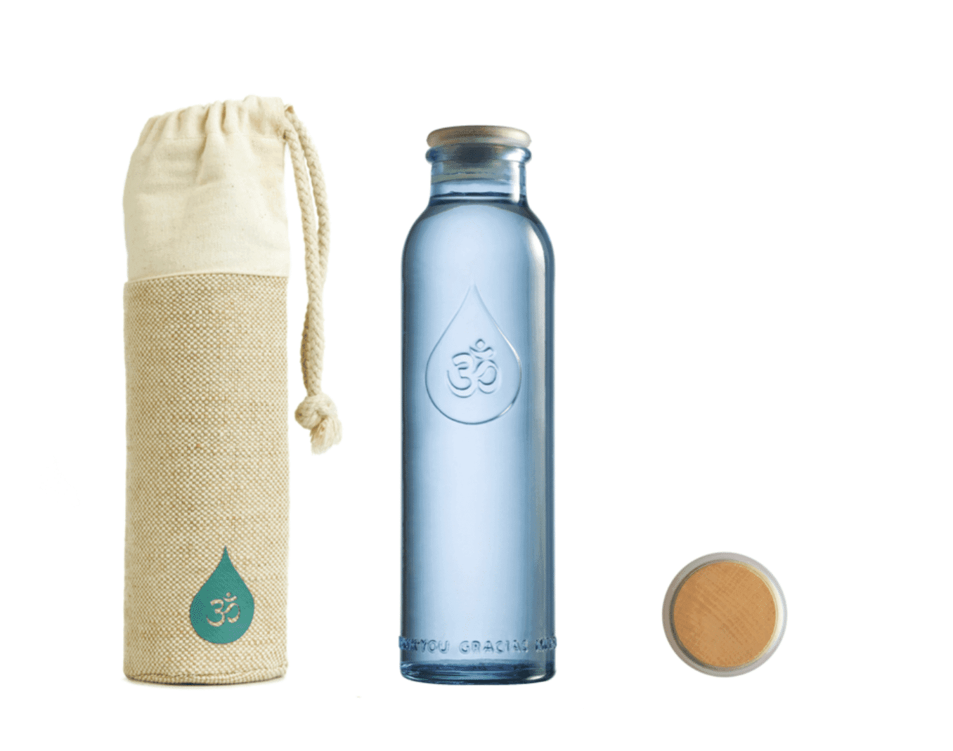 OmWater Flying Gratitude 50 cl – Bouteille Énergétique Nomade en Verre Recyclé