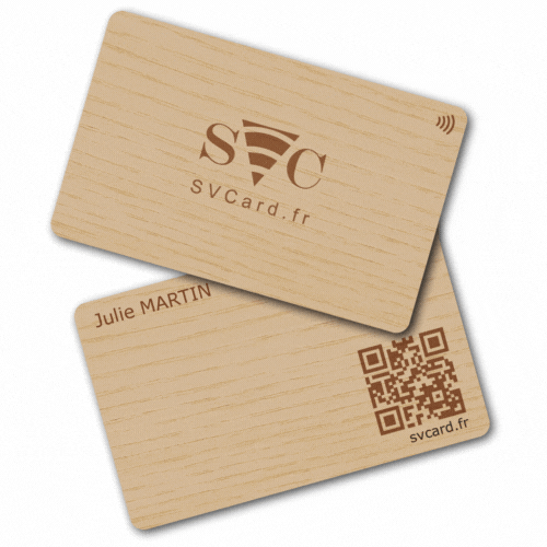 SVCard NFC en Bois Avoine