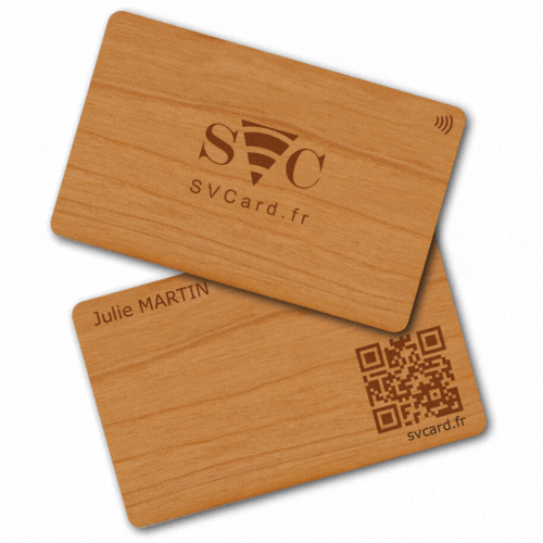 SVCard NFC en BOIS Cerisier
