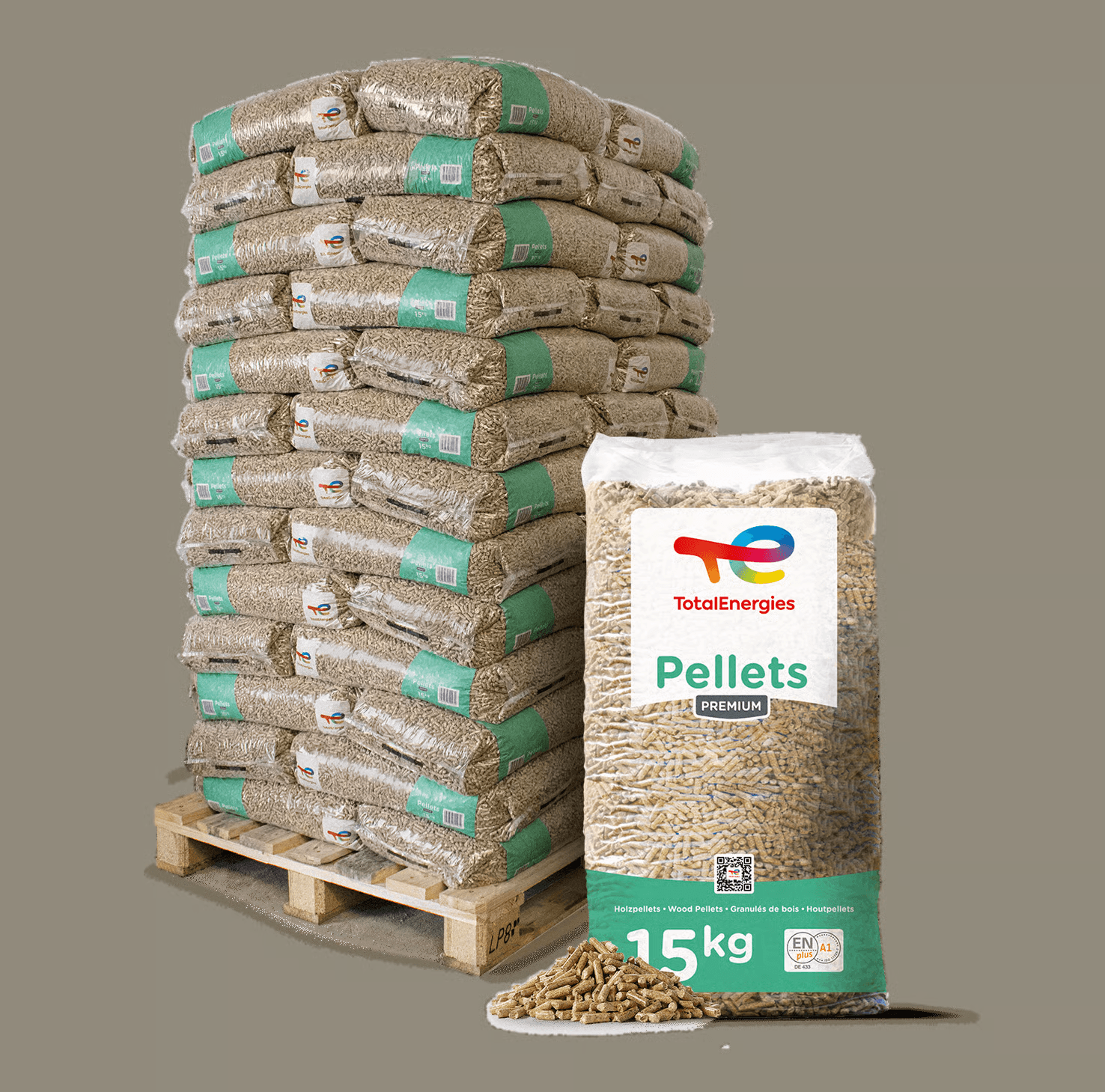 TotalEnergies Holzpellets Premium – 975 kg (65 x 15 kg Säcke)