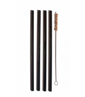 Lot de 4 Pailles en Inox & Goupillon