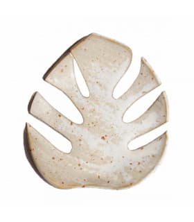 Porte Savon Céramique " Monstera Crème "