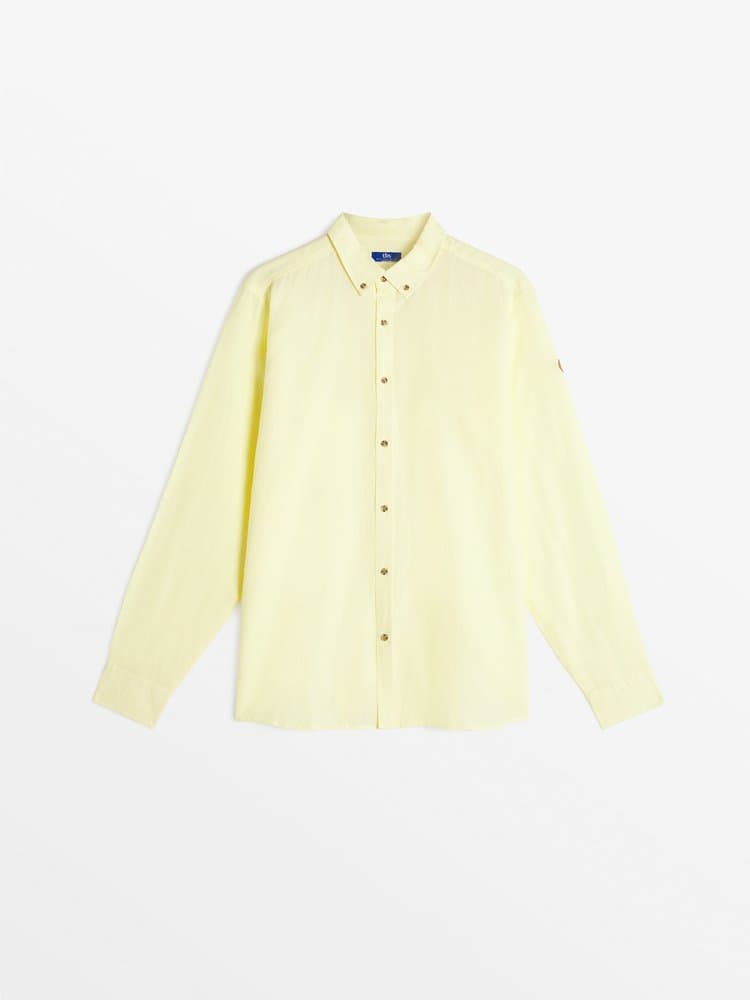 Chemise manches longues Linerche14149 - Couleur jaune/orange - Pour Homme - TBS - Taille 3XL