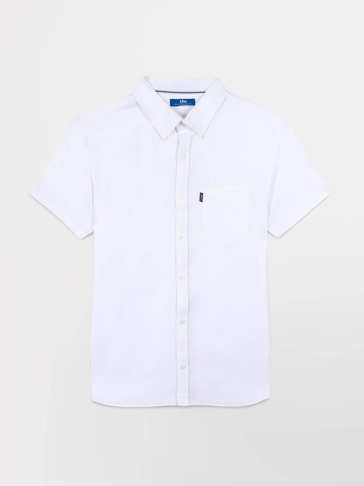 Chemise manches courtes Brodycha - Couleur blanc/ecru - Pour Homme - TBS - Taille L