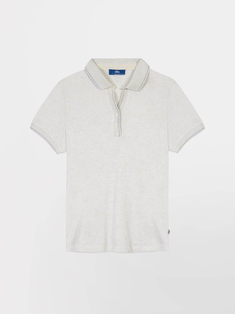 Polo manches courtes Adinapol - Couleur blanc/ecru - Pour Femme - TBS - Taille 40