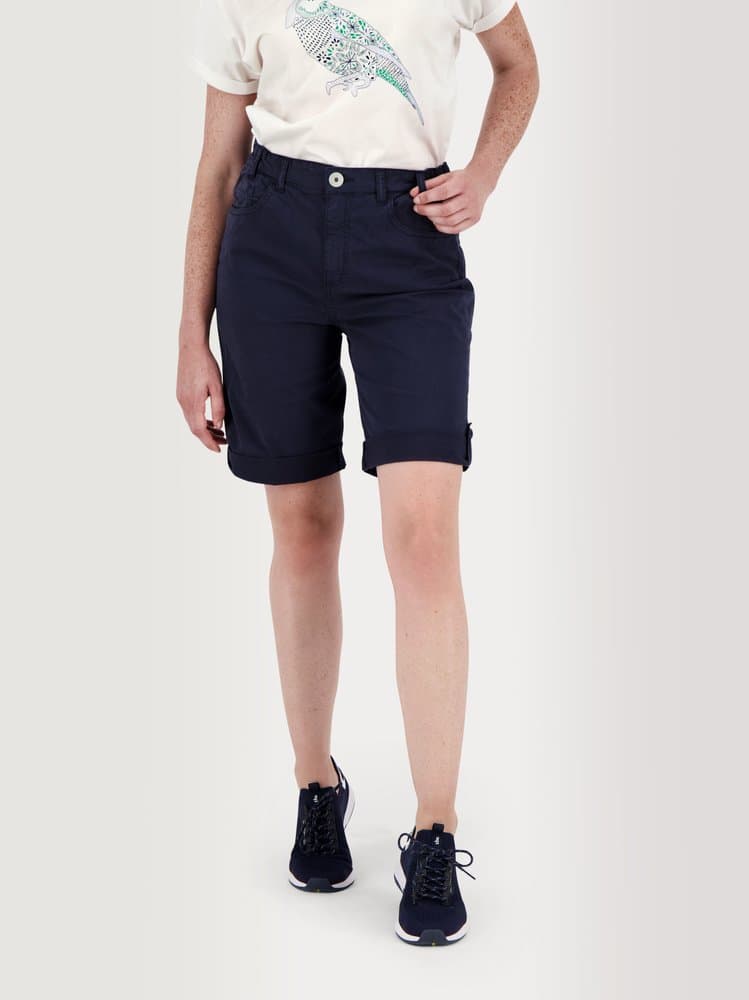 Bermuda ceinture semi-élastiquée avec passants Santamid - Couleur bleu marine - Pour Femme - TBS - Taille 50