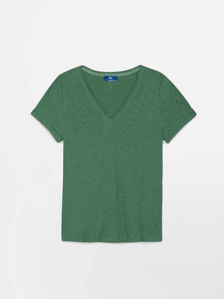 T-shirt manches courtes Adinatee - Couleur vert - Pour Femme - TBS - Taille L
