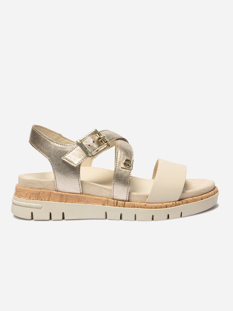 Sandales plates Zoelenn pour Femme - Couleur beige - TBS - Pointure 40