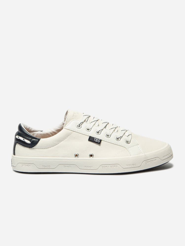 Tennis toile Lanzaro pour Homme - Couleur blanc/ecru - TBS - Pointure 45