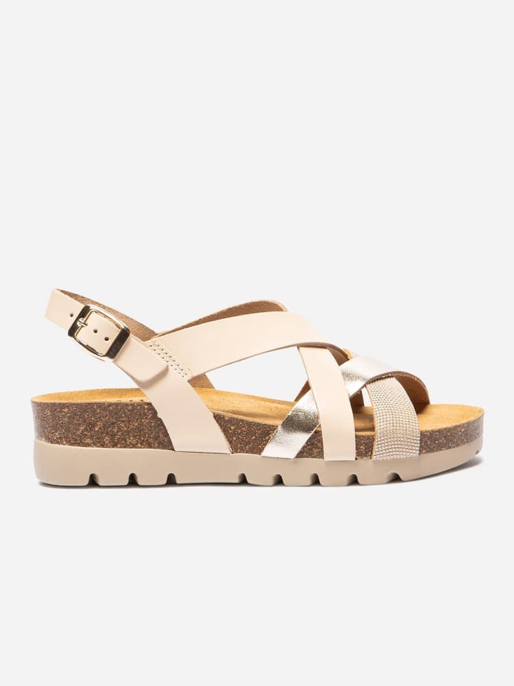 Sandales compensées Apolina pour Femme - Couleur beige - TBS - Pointure 42