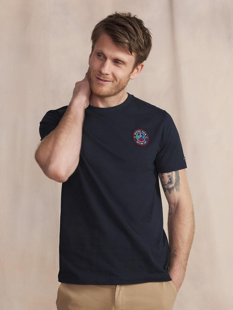 T-shirt manches courtes Izzartee - Couleur bleu marine - Pour Homme - TBS - Taille M