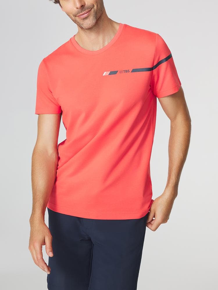 T-shirt manches courtes Bricetee - Couleur rose/rouge - Pour Homme - TBS - Taille XL