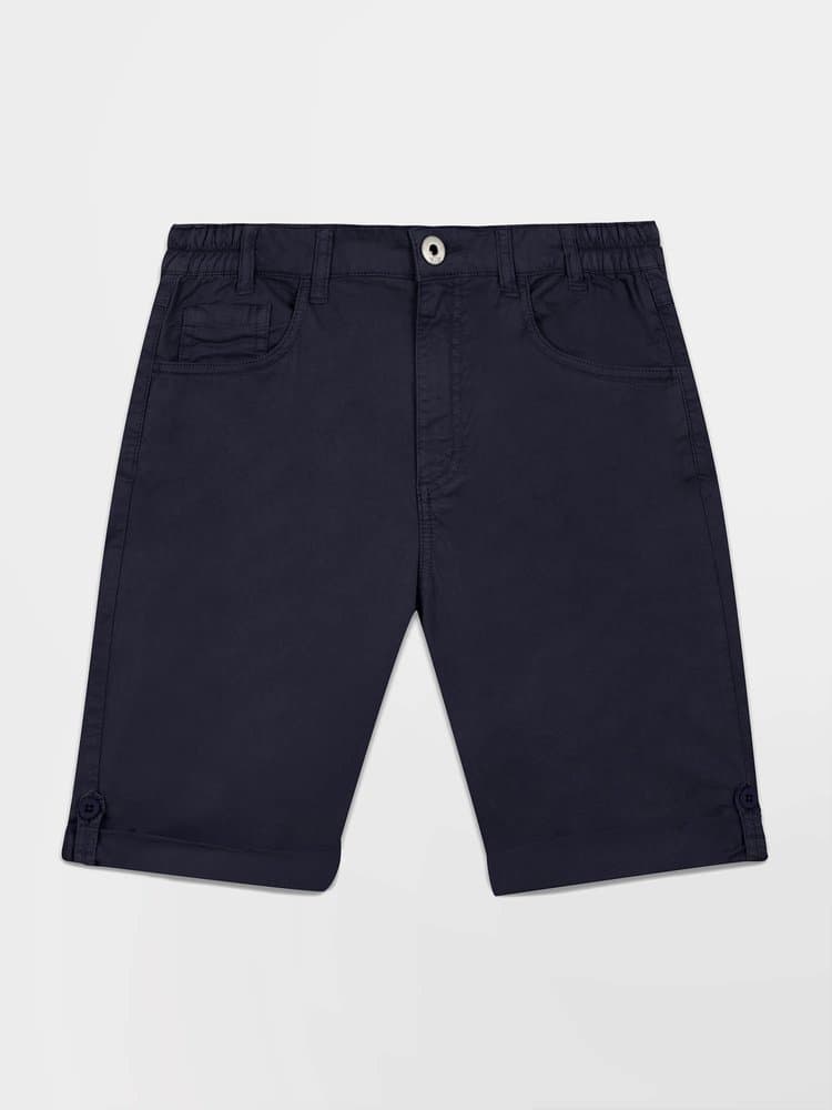 Bermuda ceinture semi-élastiquée avec passants Santamid - Couleur bleu marine - Pour Femme - TBS - Taille 48