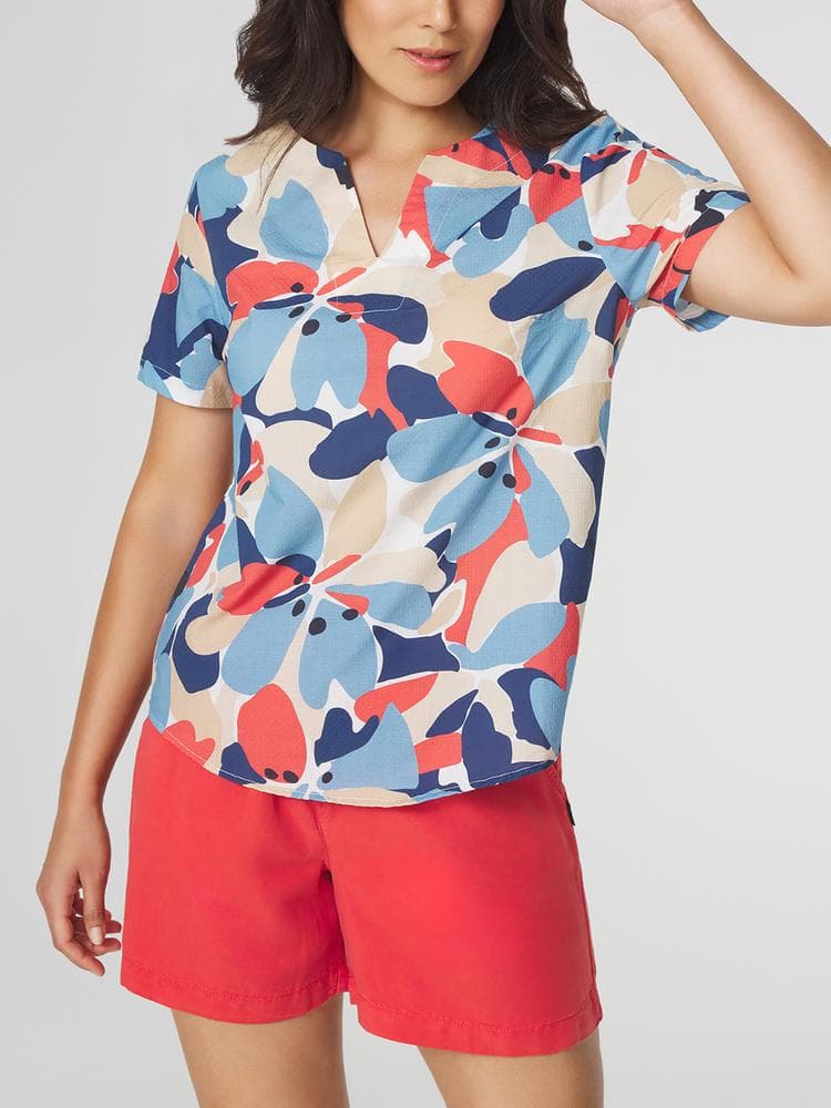 Blouse col v Aglaemis - Couleur bleu - Pour Femme - TBS - Taille 50