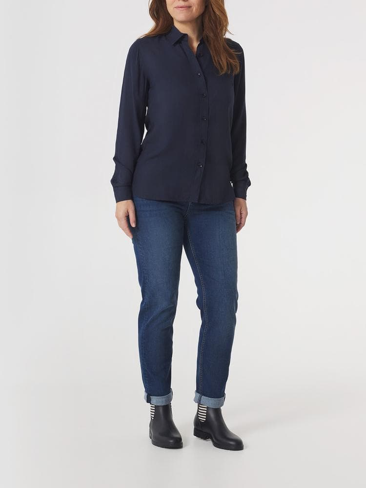 Chemise manches longues Anaelche - Couleur bleu marine - Pour Femme - TBS - Taille 36