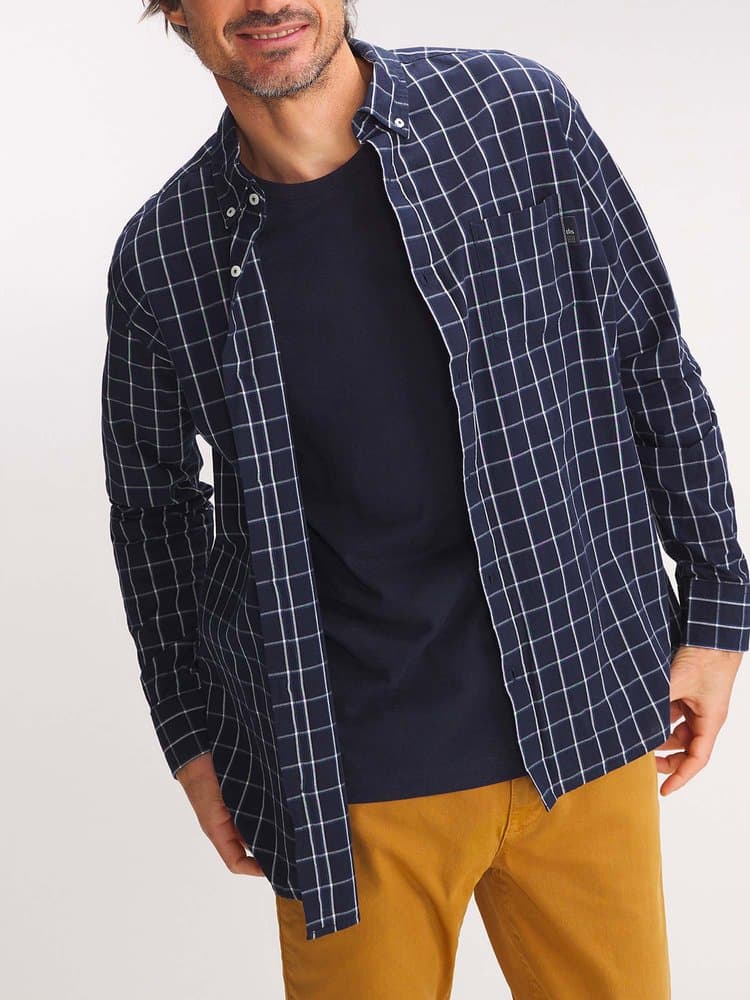 Chemise manches longues Bommache14032 - Couleur bleu marine - Pour Homme - TBS - Taille S