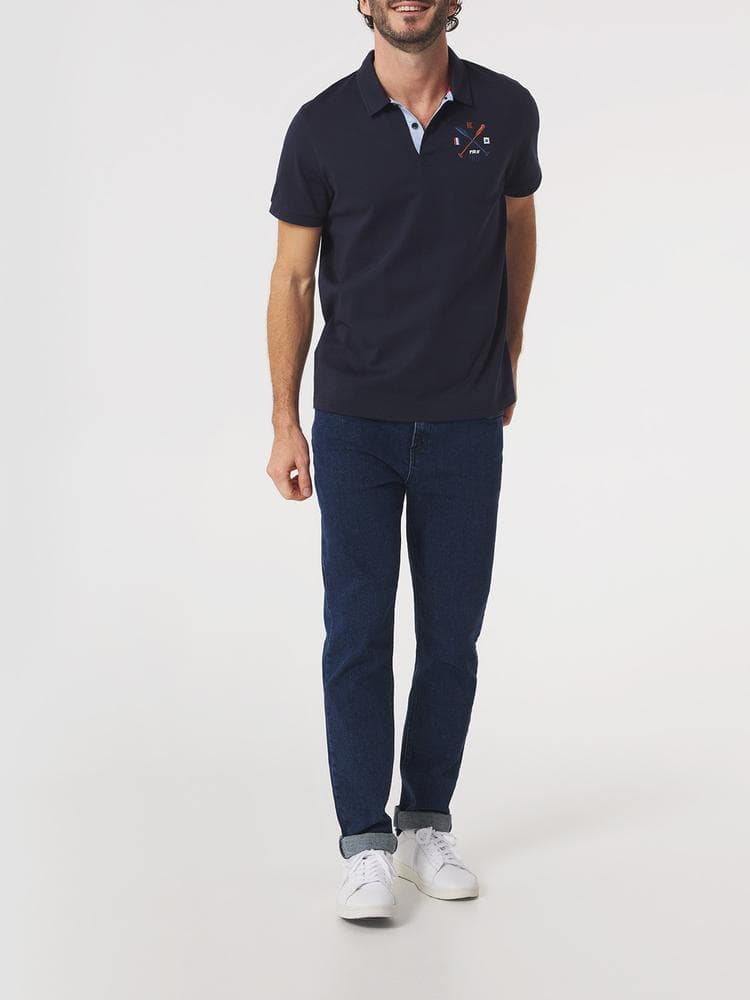 Polo manches courtes Voldepol - Couleur bleu marine - Pour Homme - TBS - Taille XL