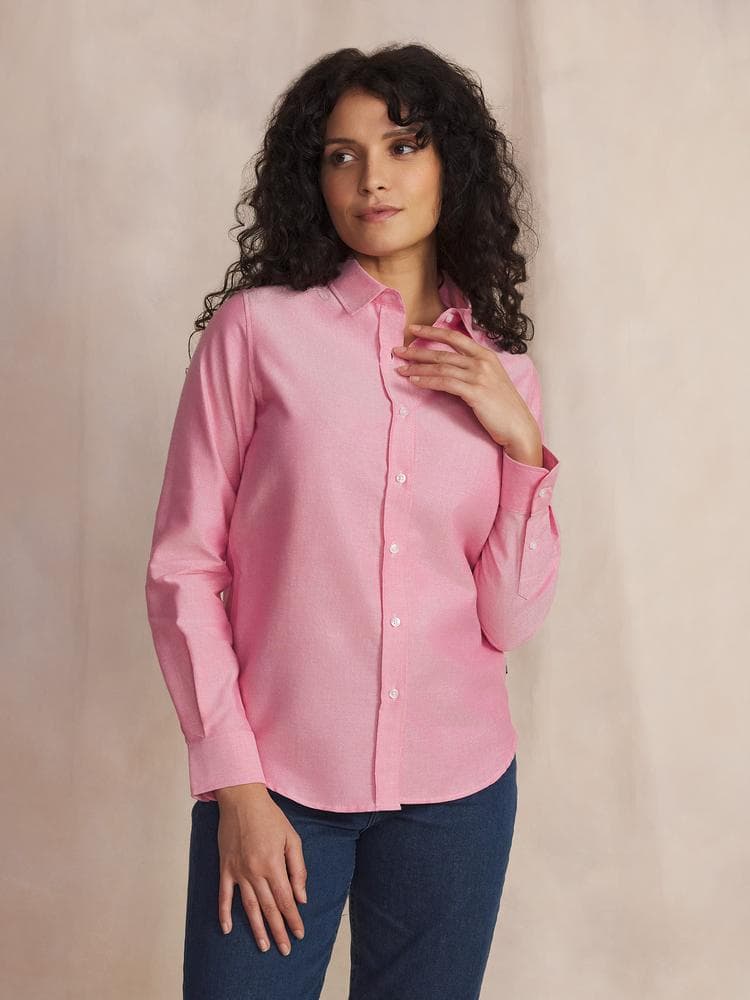 Chemise manches longues Caylache - Couleur rose/rouge - Pour Femme - TBS - Taille 36