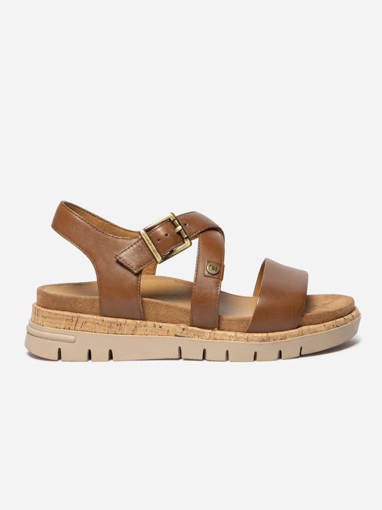 Sandales plates Zoelenn pour Femme - Couleur marron - TBS - Pointure 36