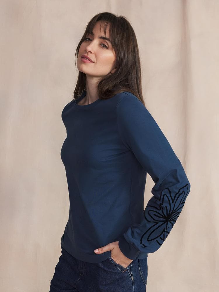 T-shirt manches longues Beckytee - Couleur bleu - Pour Femme - TBS - Taille L