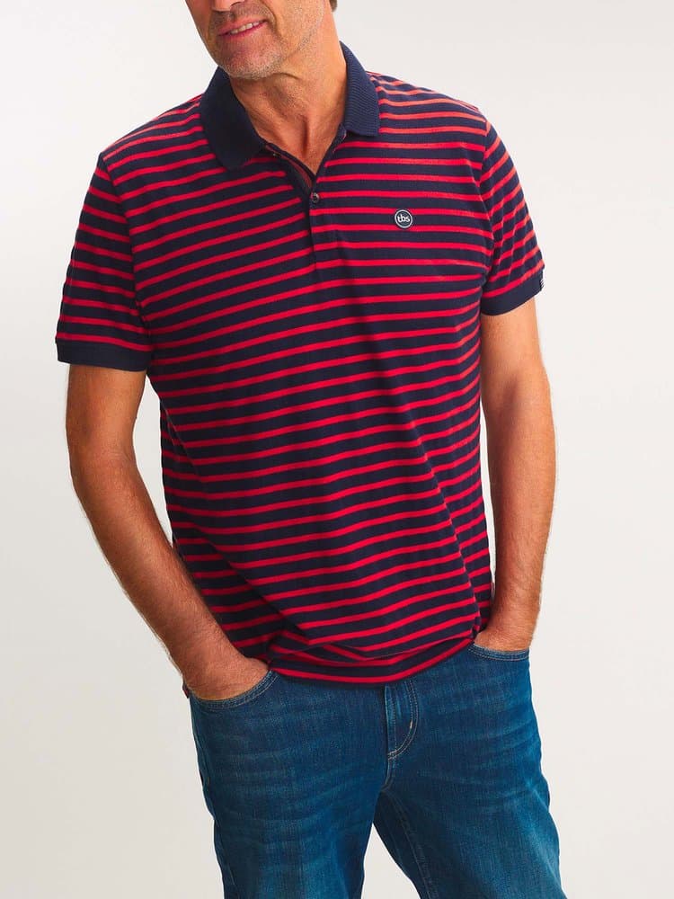 Polo manches courtes Errenpol14116 - Couleur rose/rouge - Pour Homme - TBS - Taille 3XL