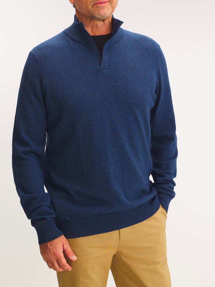 Pull col camionneur Malikcam - Couleur bleu - Pour Homme - TBS - Taille XL