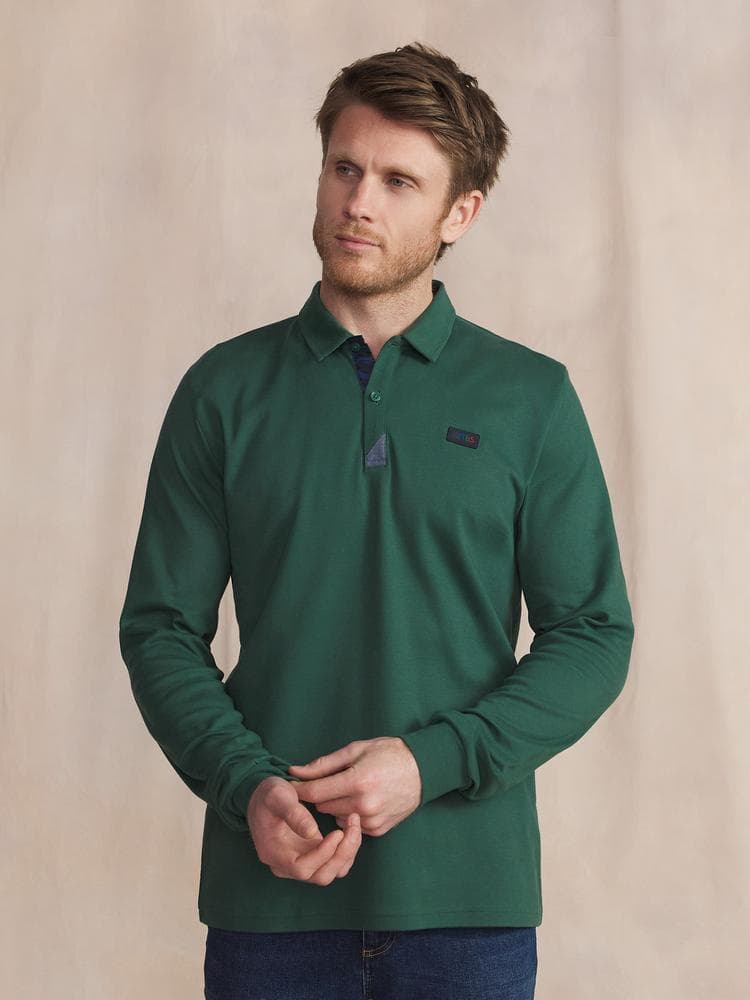 Polo manches longues Valonpol - Couleur vert - Pour Homme - TBS - Taille XL