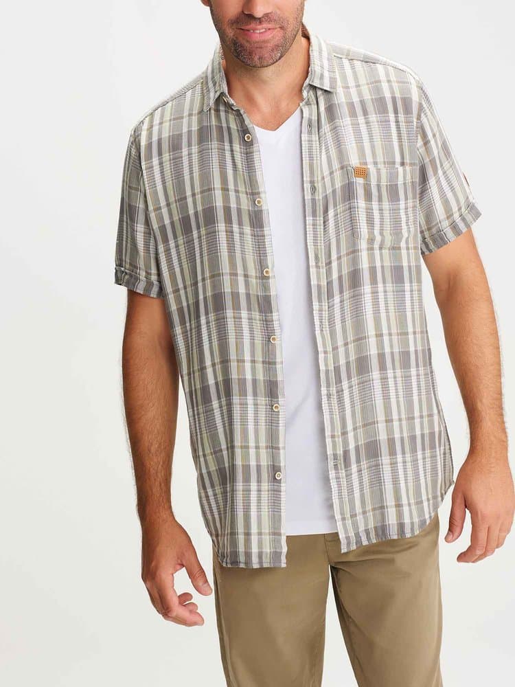 Chemise manches courtes Emorycha14281 - Couleur gris - Pour Homme - TBS - Taille L