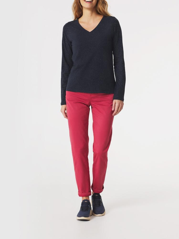 T-shirt manches longues Adinalon - Couleur bleu marine - Pour Femme - TBS - Taille S