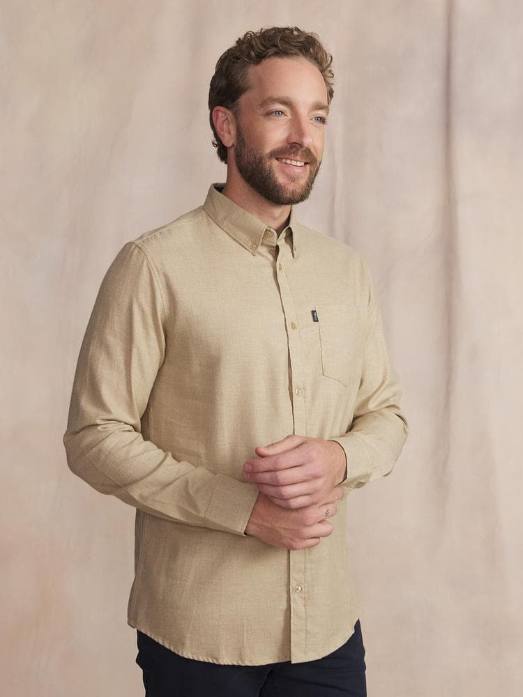 Chemise manches longues Berliche - Couleur beige - Pour Homme - TBS - Taille 3XL