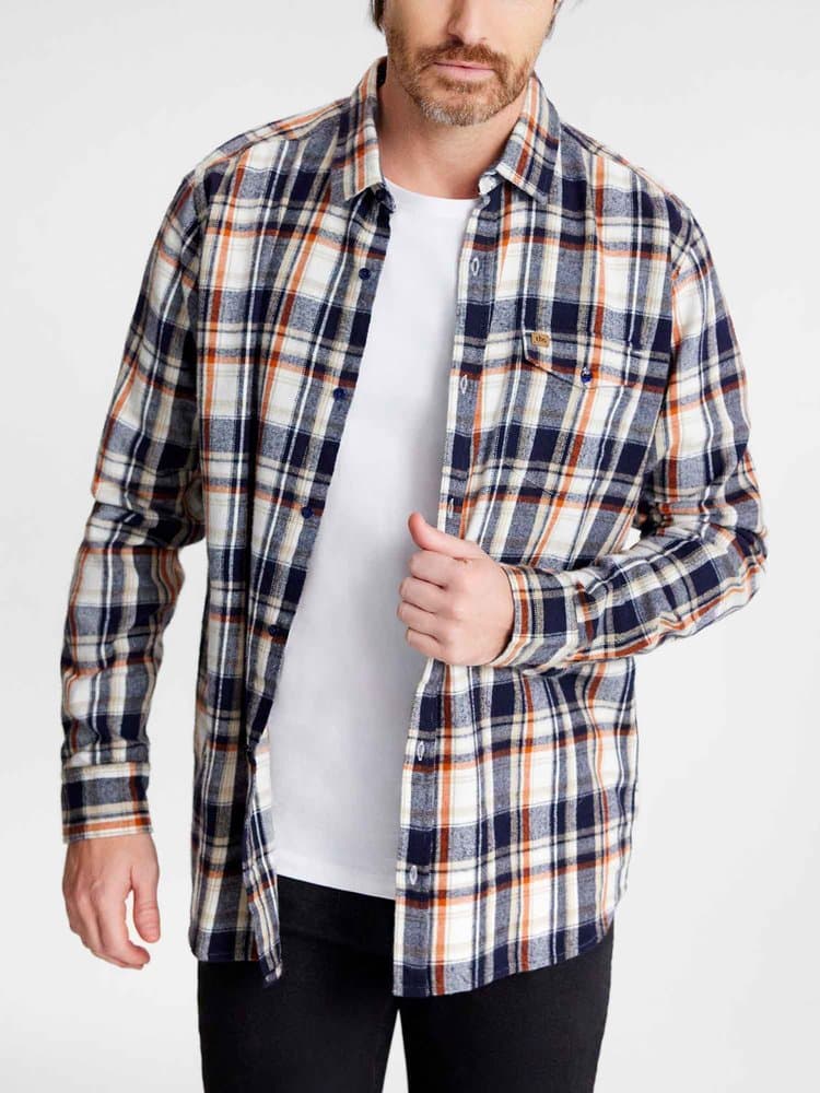 Chemise manches longues Risenche14032 - Couleur bleu marine - Pour Homme - TBS - Taille 3XL