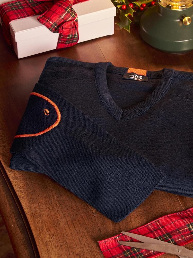 Pull fabriqué en France Gauthier - Couleur bleu marine - Pour Homme - TBS - Taille S