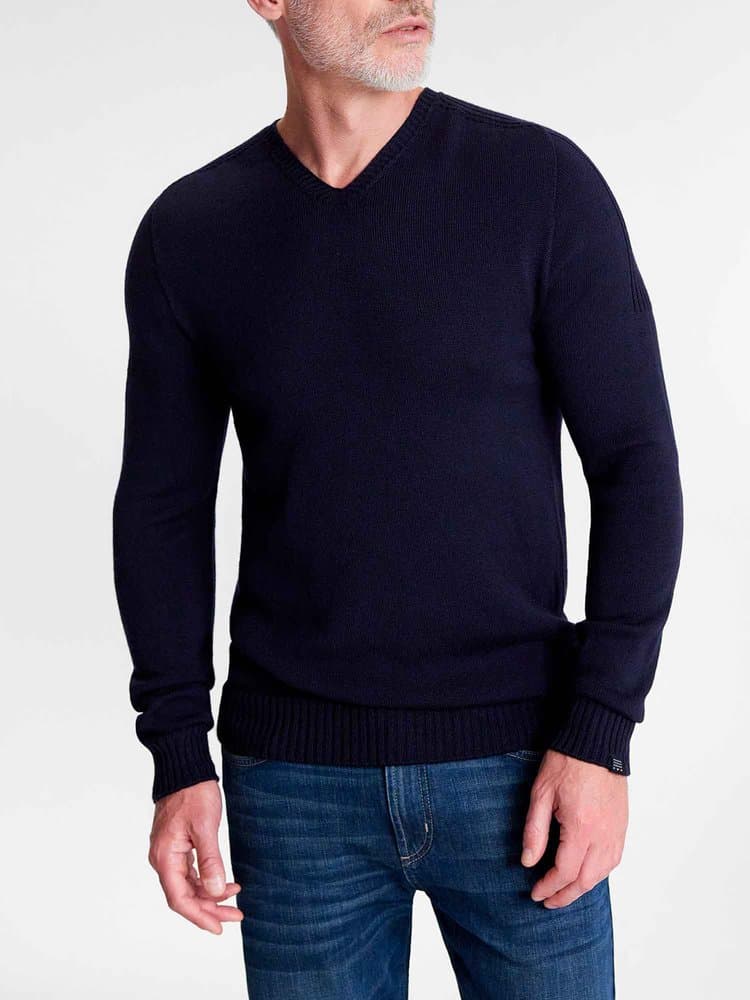 Pull fabriqué en France Victor - Couleur bleu marine - Pour Homme - TBS - Taille S