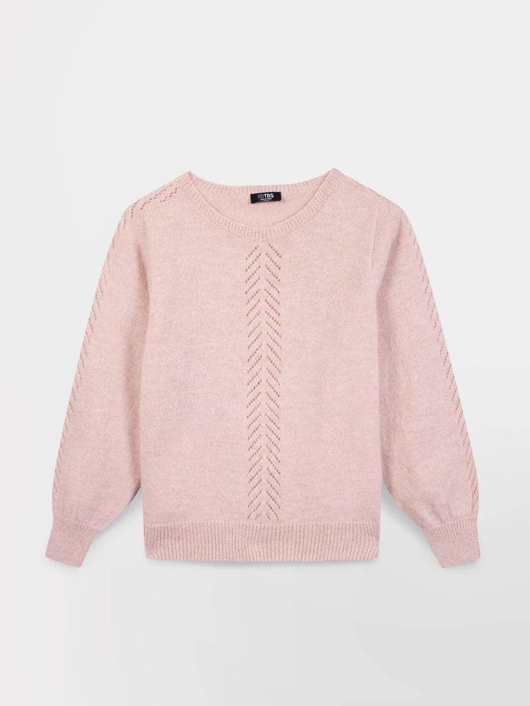 Pull fabriqué en France Victoire - Couleur rose/rouge - Pour Femme - TBS - Taille L