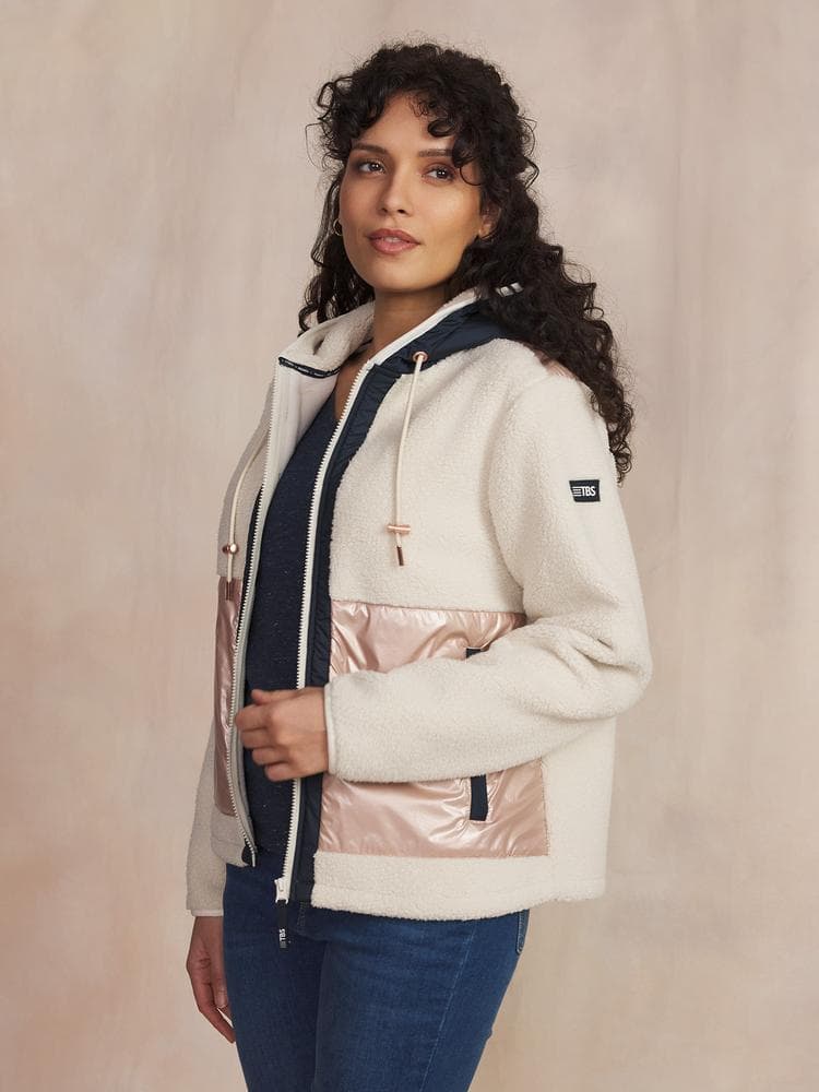 Sweat zippé Paulazip - Couleur blanc/ecru - Pour Femme - TBS - Taille M